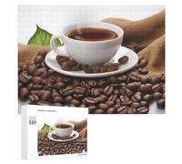 Puzzle in legno a forma di chicco di caffè, per adulti, 520 pezzi, puzzle sfidante per serate di gioco in famiglia, 38 x 50 cm