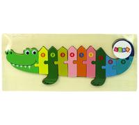 Puzzle in legno a forma di coccodrillo con numeri
