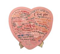 Puzzle in legno a forma di cuore - Decorazioni per la casa colorate in legno 100 lingue, puzzle a cuore per San | perr scrivania, tavolo, finestra, portico, festa, festival, notte, uffici, c