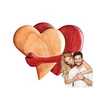 Puzzle in legno a forma di cuore - ornamento fatto a mano in legno, simbolo 'amore, decorazione unica per la scrivania, la casa, il tavolo, le coppie, gli amici, l'anno