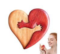 Puzzle in legno a forma di cuore - Scultura decorativa a forma di cuore, set di piccoli abbracci, puzzle a mano, ornamento da ufficio, decorazione da tavolo romantica, per la visualizzazione di regali