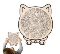 Puzzle in legno a forma di gatto, 135 pezzi, a forma di gatto, come decorazione, giocattolo per combattere la noia, per bambini, donne, famiglia, amanti dei gatti, Halloween, Natale, feste a casa