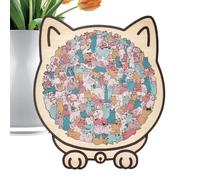 Puzzle in Legno a Forma di Gatto | 135 Pezzi Di Puzzle Gatto Decorativo,Giocattolo di apprendimento STEM,per Adulti Donne Famiglia Amanti Di Gatti Halloween Casa