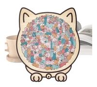 Puzzle In Legno A Forma Di Gatto, 135 Pezzi Puzzle Di Scultura Animale Da 135 Pezzi, Giocattolo Per Apprendimento STEM, Per Adulti Donne Famiglia Bambini Amanti Dei Gattini Halloween E Per La