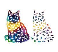 Puzzle in Legno a Forma di Gatto - 201 Pezzi Decorazione Della Camera - Puzzle Animali Irregolari,per Adulti Adolescenti Amanti dei Gatti Collezionisti Riunioni Familiari Serata Giochi Feste
