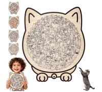 Puzzle in legno a forma di gatto color Morandi da 135 pezzi, puzzle in legno a forma di gatto con cornice sagoma di gatto, per gli amanti dei puzzle e dei gatti, decorazioni per la casa (04#)