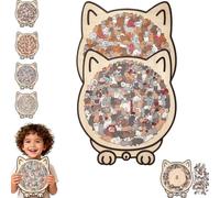 Puzzle in legno a forma di gatto da 135 pezzi, puzzle in legno a forma di gatto colorato 2026, puzzle in legno a forma di animale unico per amanti e amanti dei gatti