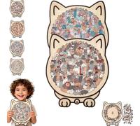 Puzzle in legno a forma di gatto da 135 pezzi, puzzle in legno a forma di gatto colorato 2026, puzzle in legno a forma di animale unico per amanti e amanti dei gatti
