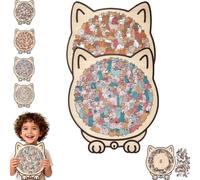 Puzzle in legno a forma di gatto da 135 pezzi, puzzle in legno a forma di gatto colorato 2026, puzzle in legno a forma di animale unico per amanti e amanti dei gatti