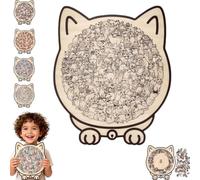 Puzzle in legno a forma di gatto da 135 pezzi, puzzle in legno a forma di gatto colorato 2026, puzzle in legno a forma di animale unico per amanti e amanti dei gatti