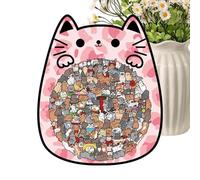 Puzzle in legno a forma di gatto - giocattolo di interazione genitore-figlio e istruzione precoce, puzzle in legno a forma di animale, ideale per uomini, figli, ragazze e adolescenti