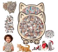 Puzzle in legno a forma di gatto Morandi da 135 pezzi, puzzle in legno a forma di gatto 2025, puzzle in legno a forma di animale unico, regali creativi per gli amanti dei gatti, decorazione per la