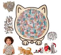 Puzzle in legno a forma di gatto Morandi da 135 pezzi, puzzle in legno a forma di gatto 2025, puzzle in legno a forma di animale unico, regali creativi per gli amanti dei gatti, decorazione per la