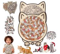 Puzzle in legno a forma di gatto Morandi da 135 pezzi, puzzle in legno a forma di gatto 2025, puzzle in legno a forma di animale unico, regali creativi per gli amanti dei gatti, decorazione per la