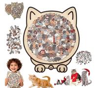 Puzzle in legno a forma di gatto Morandi da 135 pezzi, puzzle in legno a forma di gatto 2025, puzzle in legno a forma di animale unico, regali creativi per gli amanti dei gatti, decorazione per la