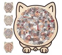 Puzzle in legno a forma di gatto Morandi da 135 pezzi, puzzle in legno a forma di gatto, pezzi unici di animali, regali creativi per amanti dei gatti o appassionati di puzzle, decorazione per la casa