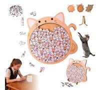 Puzzle in legno a forma di gatto Morandi, puzzle in legno unico a forma di animale, regalo creativo per gli amanti dei gatti, decorazione per la tavola della casa carina per la libreria