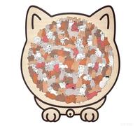 Puzzle In Legno A Forma Di Gatto Morandicolor Da 135 Pezzi, Puzzle In Legno A Forma Di Gatto, Regali Creativi Per Gli Amanti Dei Gatti (C)