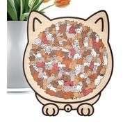 Puzzle In Legno A Forma Di Gatto,Puzzle Animale Da 135 Pezzi Come Decorazione,Decorazione Per Libreria A Forma Di Animale | Per Adulti Bambini Famiglia Donne Casa Natale Amanti Dei Felini