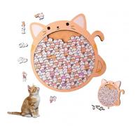 Puzzle in legno a forma di gatto, puzzle in legno per gatti, puzzle in legno da 1000 pezzi Cartoon Big Mouth Ca-t Jigsa-w, puzzle in legno a forma di animale per gli amanti dei gatti decorazione per