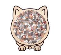 Puzzle In Legno A Forma Di Gatto - Puzzle InLegno A Forma Di Gatto Da 135 Pezzi | Kit Di Decorazioni Precise E Di Lunga Durata | PuzzleIn Legno Per Gatti, Mensola A Muro Per Adulti, Bambini, Amici D