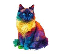 Puzzle In Legno A Forma Di Gatto - Puzzle Unico Con Animali Con 201 Pezzi | Decorazione Per Camera Da, Soggiorno, Ufficio Per Adulti, Ragazzi, Collezionisti, Famiglie, Serata Di Gioco, Vacanza,