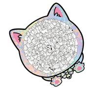 Puzzle in legno a forma di gatto - Set di puzle con animali da 135 pezzi Pezzi di puzzle in legno a forma di animale unici per giochi di famiglia e istruzione | Regalo creativo per gli amanti dei gat