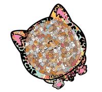 Puzzle in legno a forma di gatto - Set di puzle con animali da 135 pezzi Pezzi di puzzle in legno a forma di animale unici per giochi di famiglia e istruzione | Regalo creativo per gli amanti dei gat