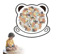 Puzzle in legno a forma di orso colorato Morandi, 135 pezzi, puzzle in legno a forma di animale, simpatici orsi regali creativi per gli amanti dei cani, puzzle rilassanti e decorazioni per la casa