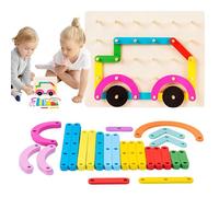 Puzzle in legno a forma di Pegboard, giocattolo a catena in legno, puzzle educativo | Forma educativa creativa gioco da tavolo per apprendimento prescolare