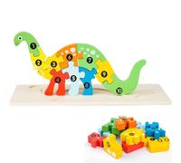 Puzzle in legno a forma dinosauro per bambini, puzzle in legno per bambini piccoli 1 a 3 anni, puzzle educativo per l'apprendimento bambini, giocattoli Montessori per bambini 2 anni, multicolore