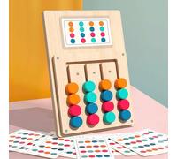 Puzzle in legno a partire dai 3 anni Montessori Giocattoli Colorati Gioco di mappatura Colori Legno Puzzle scorrevole con 12 Carte Double Face & 24 Motivi Legno Puzzle a partire da 3 anni