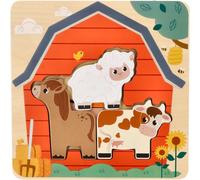 Puzzle in legno a strati - animali della fattoria