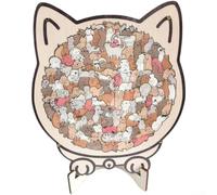 Puzzle in legno a tema gatto con 135 pezzi tagliati con cura per supportare il rilassamento della risoluzione dei problemi e l'espressione creativa (colori mirardo)