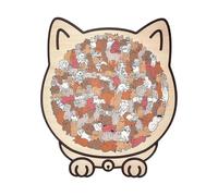 Puzzle in Legno a Tema Gatto | Set di corazione Accurato Puzzle a Forma di Animale per Più 8 Anni Adulti, Gioco Famiglia Puzzle, Regalo, 'interno
