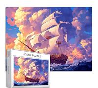 Puzzle in legno a vela da 1000 pezzi per adulti Tempesta Nuvole Sfondo Art Puzzle colorato fai da te per la decorazione della casa Regali Puzzle Famiglia Perfetto per Notti di Gioco 70 × 50 cm