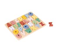 Puzzle in legno ad incastro, alfabeto colorato