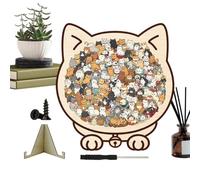 Puzzle In Legno Adulti 135 Pezzi, di Gatto e Cane, da Tavolo in Legno