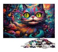 Puzzle in legno Alice Cat da 1000 pezzi, gioco creativo per famiglie e decorazioni per la casa, regalo di Natale perfetto per adolescenti, 50x75CM / 19,68x29,52 pollici
