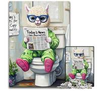 Puzzle in legno Alpaca Go Toilet per adulti, 1000 pezzi, perfetti per adolescenti e collezionisti, ideale come decorazione per la casa e regalo da viaggio, 50x75CM/19,68x29,52 pollici.