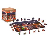 Puzzle in legno Amsterdam notturno con pezzi unici
