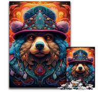 Puzzle in legno Art Brown Bear da 1000 pezzi per adulti, ideale come regalo per la casa e per il divertimento durante le feste, 50x75CM/19,68x29,52 pollici