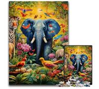 Puzzle in legno Art Elephant da 1000 pezzi per adulti, rompicapo impegnativo per adolescenti, divertente serata di giochi in famiglia, 50x75CM/19,68x29,52 pollici