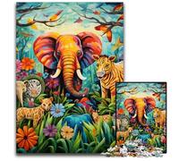 Puzzle in legno Art Elephant da 1000 pezzi per adulti, rompicapo stimolante, giocattolo rilassante per adolescenti, 50x75CM/19,68x29,52 pollici