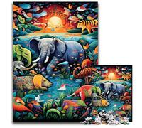 Puzzle in legno Art Elephant per adulti, 1000 pezzi, rompicapo per adolescenti, regalo perfetto per le feste, 50x75CM/19,68x29,52 pollici