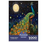 Puzzle in Legno Artee della piuma di pavone Colore Jigsaw Family Game Gioco Educativo E Stimolante Animale Per Gioco Familiare 1000 Pezzi Regalo Per Amore E Amico 70x50cm/1000pcs
