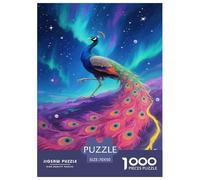 Puzzle in Legno Artee della piuma di pavone Colore Jigsaw Family Game Gioco Educativo E Stimolante Animale Per Gioco Familiare 1000 Pezzi Regalo Per Amore E Amico 70x50cm/1000pcs