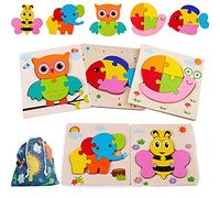 Puzzle in Legno Bambini 1 2 3 4 anni,Giocattoli Animali da Puzzle in Legno 3D,Montessori Giochi Bambino Educativi Gioco Blocchi di Modello Regalo per Ragazza Ragazzo