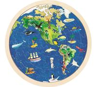 Puzzle in legno bifacciale del mondo 57 pezzi GOKI