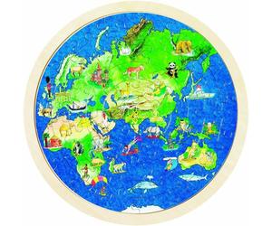 Puzzle in legno bifacciale Goki - Globo, 57 pezzi. 1 St